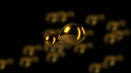 空间中明亮的动态金色 3d 形状 具有模糊的相同形状 3d 渲染计算机生成的背景奢华圆圈白色作品旋转反射黄色气泡珍珠艺术图片