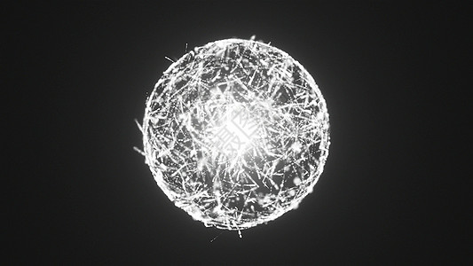 等离子能量球在黑暗空间 3d 渲染计算机生成现代设计的背景图片