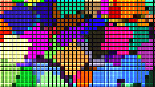 与方形的微粒的美好的明亮的马赛克这是计算机生成的抽象数字技术背景3d rende插图渲染法律电脑镶嵌森林矩阵商业网络艺术图片