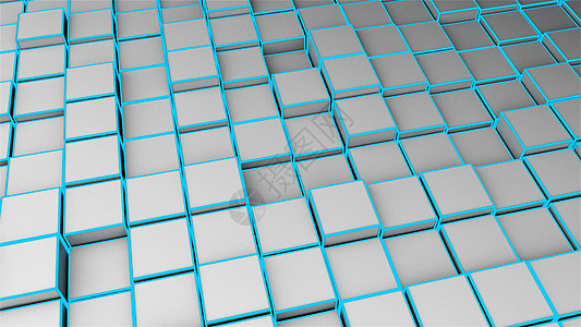 现代计算机生成的 3D 渲染背景中的许多抽象立方体边缘白色几何学等距艺术阴影运动盒子光学创造力图片