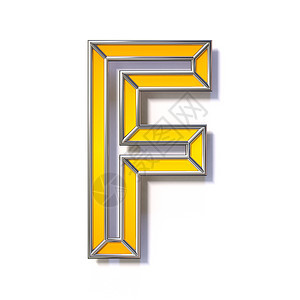 橙色金属线字体字母 F 3背景图片