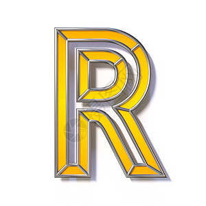 橙色金属线字体字母 R 3图片