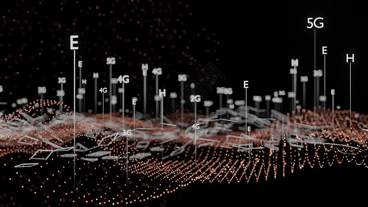 摘要三维插图代表5G 4G 3G 2G移动技术人工智能手机互联网协议技术边缘三角形驾驶仪房子3d图片
