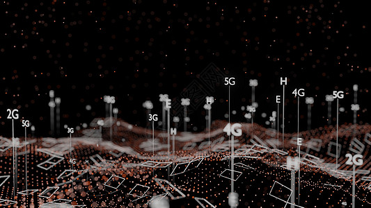 摘要三维插图代表5G 4G 3G 2G移动技术3d安全驾驶仪网络房子协议手机三角形技术人工智能图片