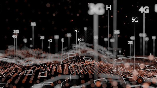 摘要三维插图代表5G 4G 3G 2G移动技术技术协议驾驶仪三角形电话安全科学互联网网络3d图片