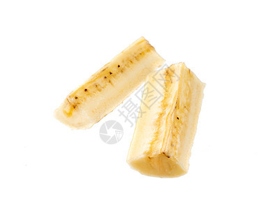由两片香蕉组成的一组单独隔离的团体白色水果黄色食物宏观甜点工作室果汁飞行图片