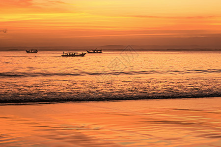 潘干达兰海滩日落图片