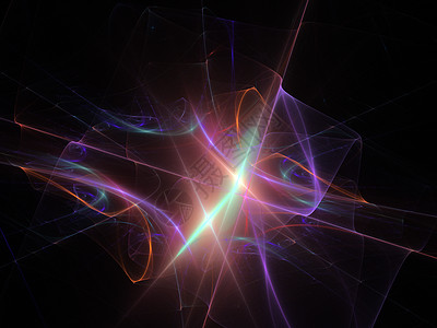 天空计算机中的多彩多姿的明亮等离子射线生成了抽象背景插图艺术科学运动墙纸辉光技术活力分形晴天图片