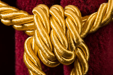 红丝绒幕帘 装有帆船推介会纺织品风格艺术金子边缘展示仪式奢华绳索图片