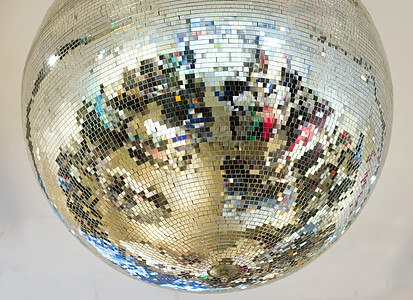 镜面玻璃球派对娱乐夜生活闪光圆圈舞蹈金子舞池假期火花图片