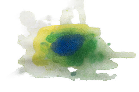 油漆洒在纸上蓝色黄色水彩斑点水滴液体艺术绿色飞溅图片