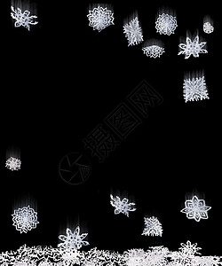 折纸孤立飘落的雪花装饰风格星星插图装饰品假期宏观降雪艺术天气图片