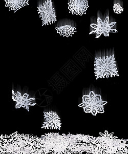 折纸孤立飘落的雪花星星风格水晶降雪天气季节装饰假期装饰品宏观图片