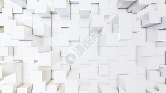 白色立方体背景的抽象 3D 插图空间金属建筑学商业空地线条阴影技术3d建筑图片