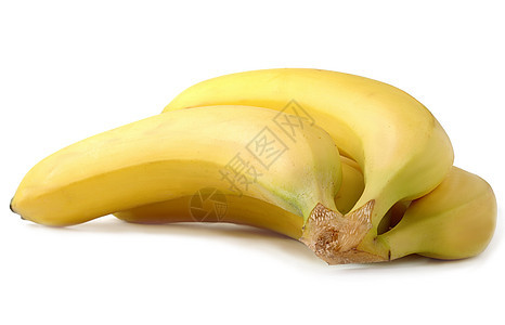 白色背景的明黄黄色香蕉食物卫生热带水果农业蔬菜小吃早餐皮肤保健背景图片