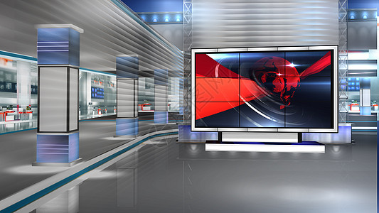 虚拟学习广播蓝色工作室屏幕射线展示场景生产背景娱乐图片