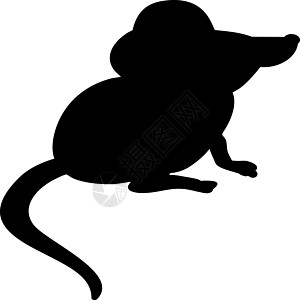 动物形象白色背景上的黑色鼠标  2020 年的象征 绘图艺术标识哺乳动物宠物毛皮文化卡通片插图荒野十二生肖背景