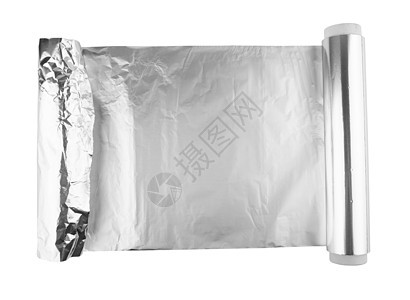 白色铝箔反射滚动皱纹材料剪裁食物床单空白小路包装图片