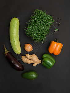 微绿芽胡椒萝卜饮食叶子生态农业蔬菜厨房花园洋葱图片