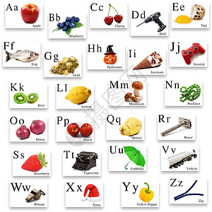 白色背景上的英文字母表图片