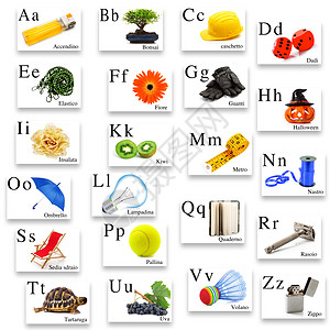 白色背景上的意大利字母表辅音教育蔬菜学校成语项目写作文学生物拼写图片