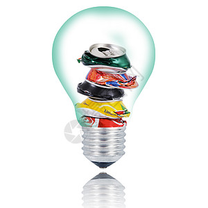 白底白底的单独回收利用灯泡回收活力生态概念节能精力背景图片