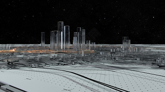 3D玻璃城市 有光亮的道路建造业目的地技术未来派城市生活摩天大楼玻璃结构金融地方图片