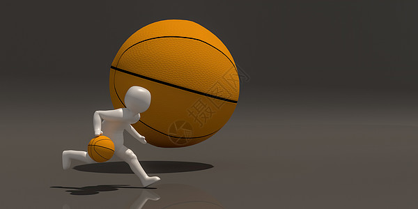 灰色背景上的职业符号 3d 插画组3行动篮子橙子团队卡通片游戏闲暇运动插图活动图片