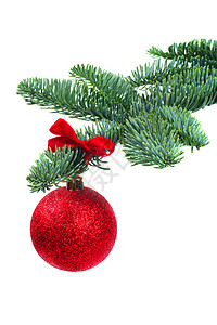 圣诞树和红球在惠特庆典新年玻璃云杉风格边界装饰玩具假期奢华图片