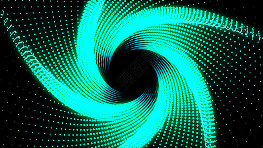 3d 插图绿点排成一行它被放在一起直到它是一个星管并且它是扭曲的图片