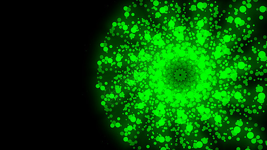绿色颗粒中心的分布呈环状 以右为中心图片