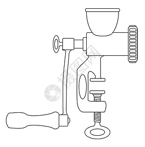 古老的铁铸铁器工具食物地面草图屠夫磨床艺术品加工厨具艺术图片