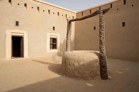 阿拉伯联合酋长国阿布扎比酋长国利瓦绿洲沙漠城堡建筑学沙丘天空假期堡垒地形太阳利瓦冒险旅行图片