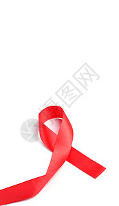 白种背景的红色丝带生活丝绸疾病卷曲癌症免疫世界环形感染缺陷图片