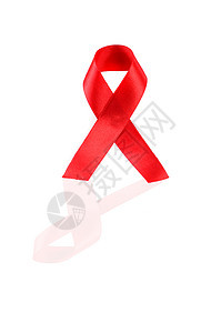 白种背景的红色丝带庆典癌症机构丝绸感染生活免疫卷曲环形活动图片