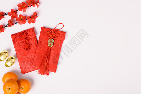 中华新年节的概念 平坦的天观月球桌子商业金子庆典繁荣装饰假期农历水果图片