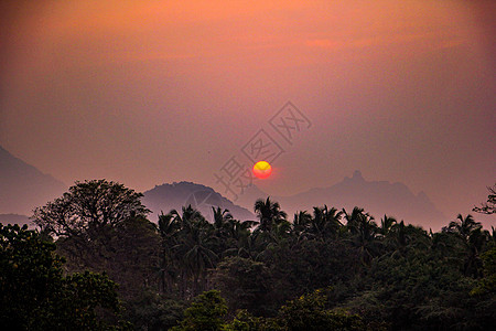 印度美丽的日出和日落景公园天空射线热情假期支撑日落墙纸地平线天堂图片
