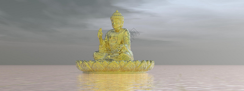 非常美丽的禅宗和佛像景观  3d 渲染男人海洋男性风景冥想瑜伽宗教插图环境数字图片
