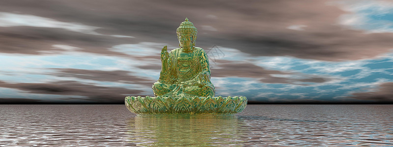 非常美丽的禅宗和佛像景观  3d 渲染瑜伽男性冥想数字海洋风景男人环境插图宗教图片