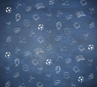 学校面条综合图像数字手绘活动地球足球黑板涂鸦数学地理计算机背景图片