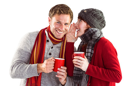 两人都喝热饮咖啡红发情人男性感情头发女性杯子闲暇亲热背景图片