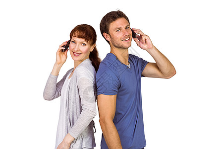 两人对话素材夫妻两人都打来电话屏幕技术女士讨论沟通手机女性拨号互动男人背景