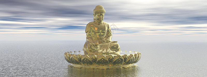 非常美丽的禅宗和佛像景观  3d 渲染风景男性冥想瑜伽环境海洋男人插图宗教数字图片