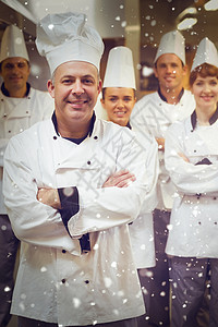 积雪复合图象团队制服工作男性主厨微笑厨师女性天气职业图片