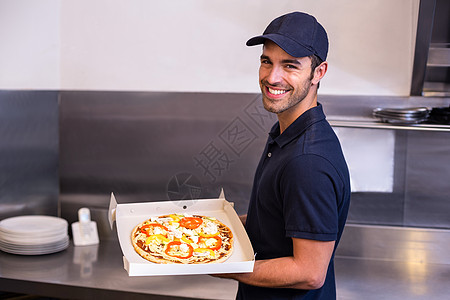 披萨送货员展示盒制服商业男性餐饮快乐餐厅男人工作职业饮食图片