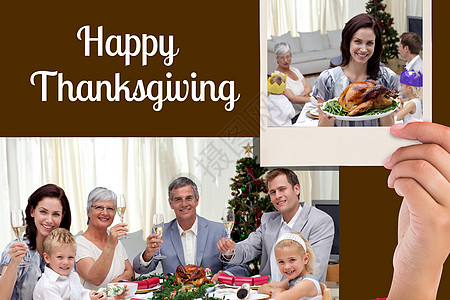 家庭快乐和感恩节关于黑人背景设计的信息图片