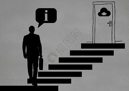 男人在楼梯上行走的复合体图片
