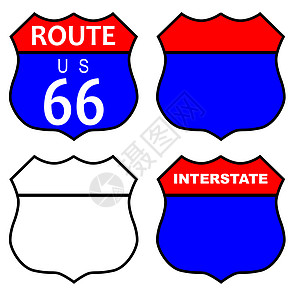 美国66号公路66号公路 国家间签署绘画交通街道插图背景