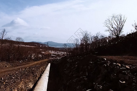 天然气管道管管 建造和铺设输气管道活力加油站化石毛虫拖拉机运输树干技术力量工程图片