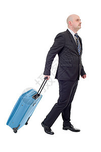 行李生意人旅行职业男性手提箱白色套装人士商务公司图片